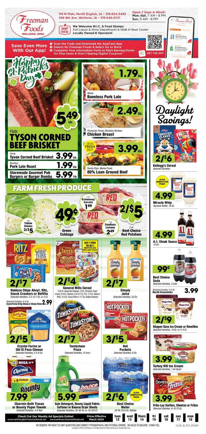 Freeman Foods of North English | Ad Specials